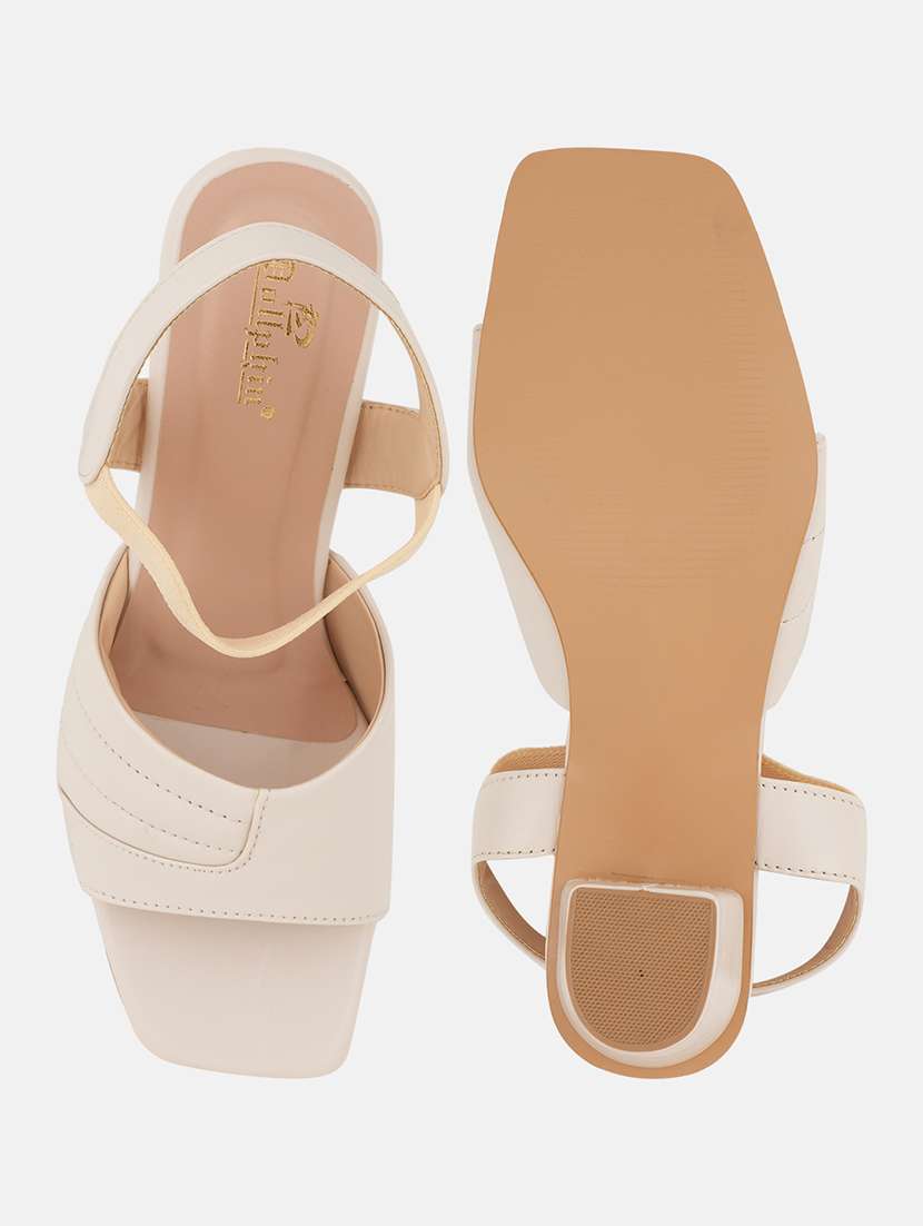 women solid back strap block heel sandals - 22084751 - Standard Image - 5