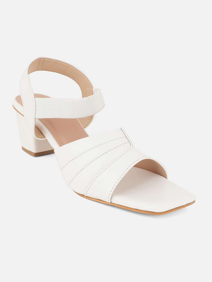 women solid back strap block heel sandals - 22084753 - Standard Image - 3