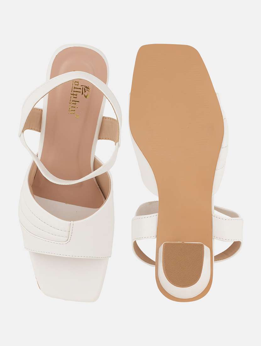 women solid back strap block heel sandals - 22084753 - Standard Image - 5