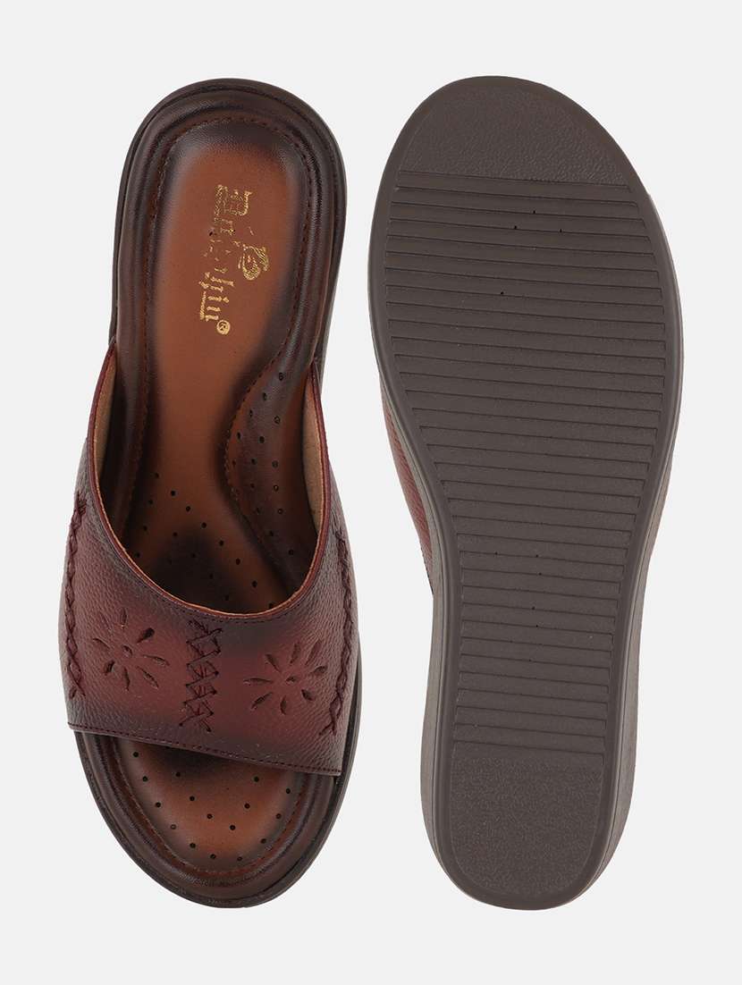 women solid slip on platform wedges - 22084758 - Standard Image - 5