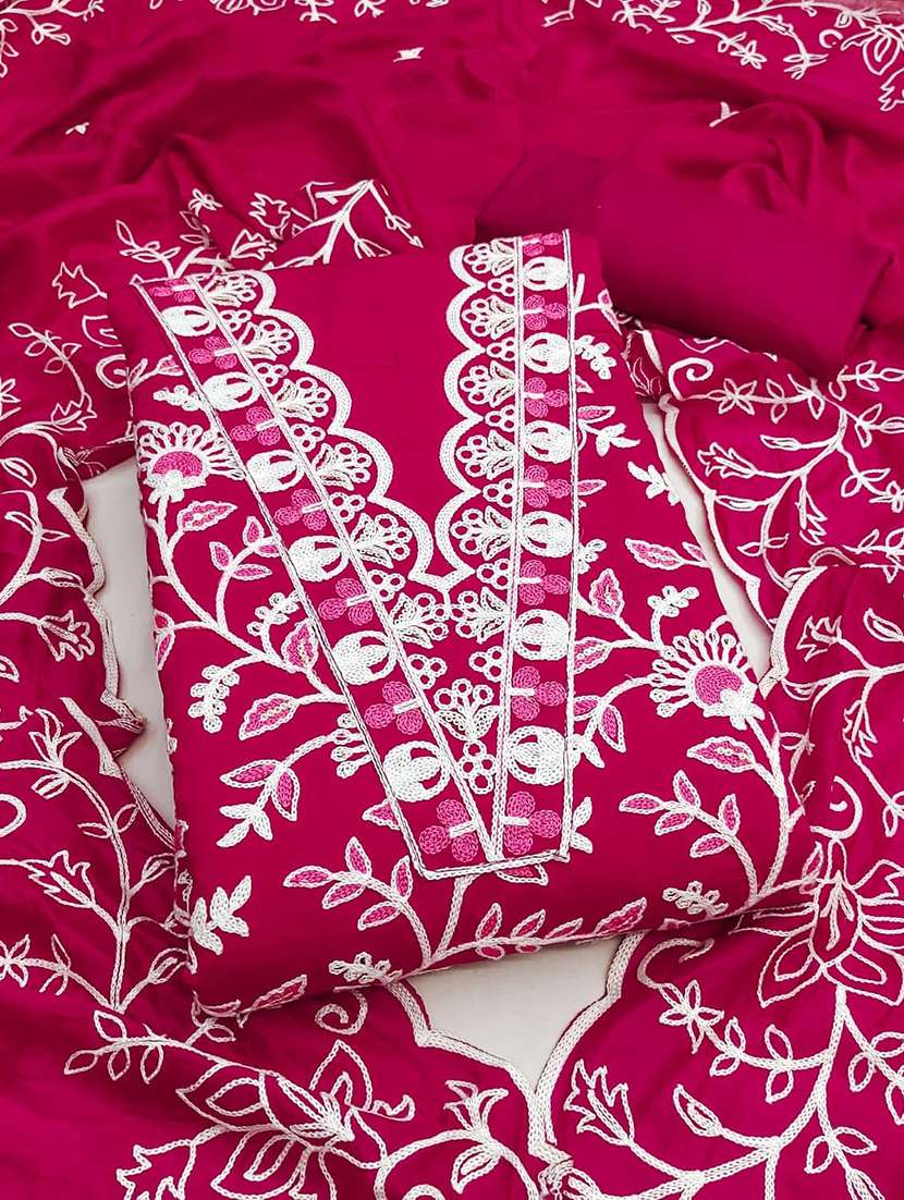 women solid with work unstitched suit set - 22084779 -  Standard Image - 3