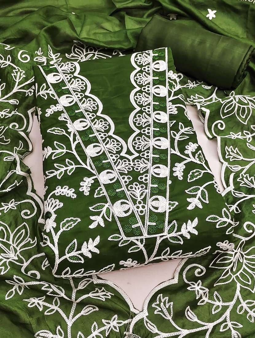 women solid with work unstitched suit set - 22084782 -  Standard Image - 3