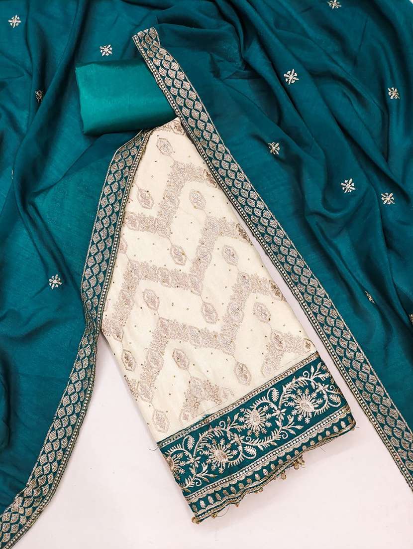 women solid with work unstitched suit set - 22084783 -  Standard Image - 3