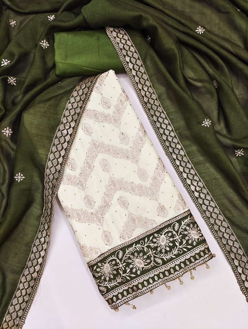 women solid with work unstitched suit set - 22084786 -  Standard Image - 3