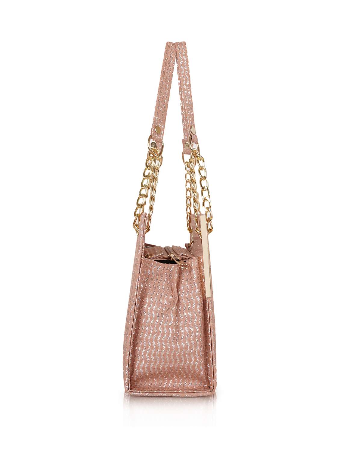 quilted pink polyester party handbag - 22084800 - Standard Image - 3