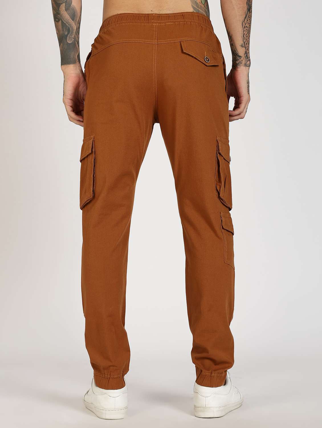 men solid mid rise regular fit jogger - 22084834 -  Standard Image - 3