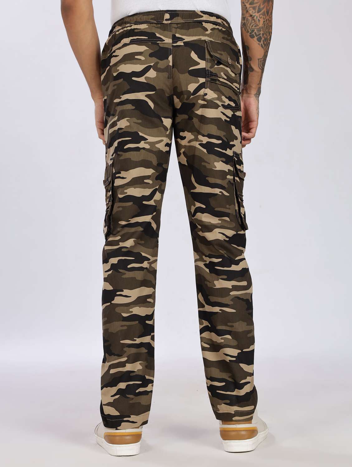 men camouflage mid rise chinos casual trouser - 22085072 -  Standard Image - 3