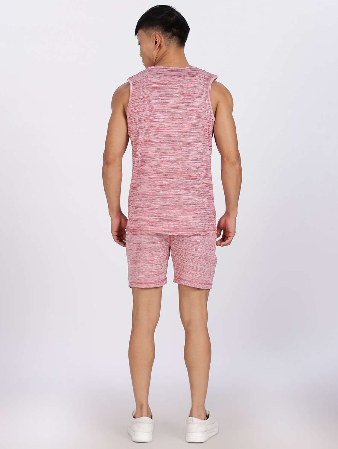 men melange t-shirt & shorts co-ord set - 22085149 -  Standard Image - 3