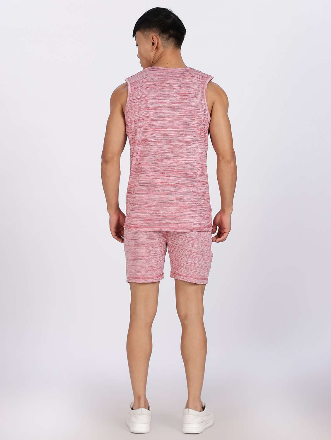 men melange t-shirt & shorts co-ord set - 22085150 -  Standard Image - 3
