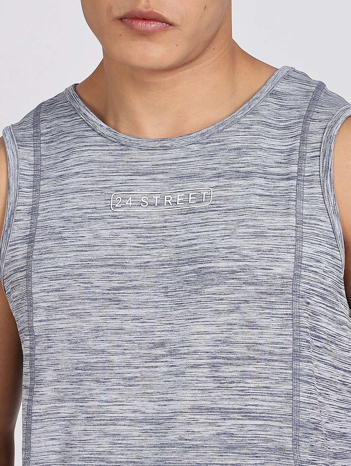 men melange t-shirt & shorts co-ord set - 22085154 -  Standard Image - 3