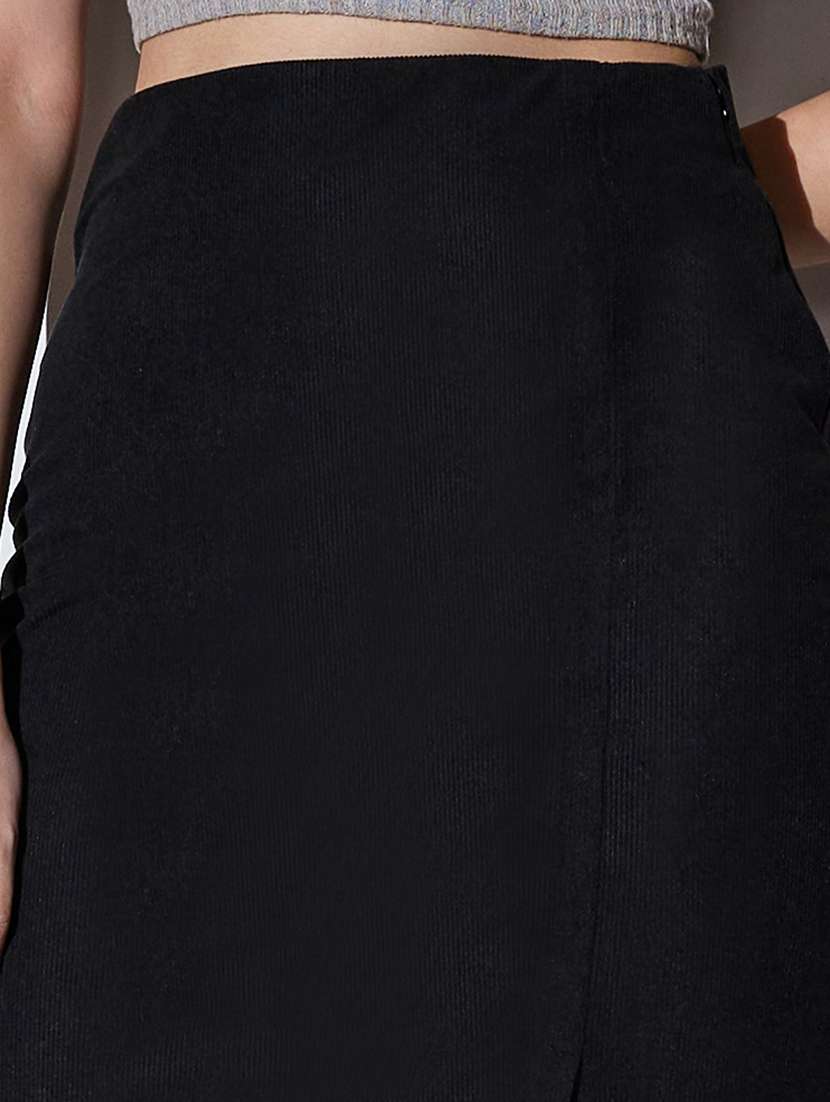 women solid high rise straight skirt - 22085165 - Standard Image - 5