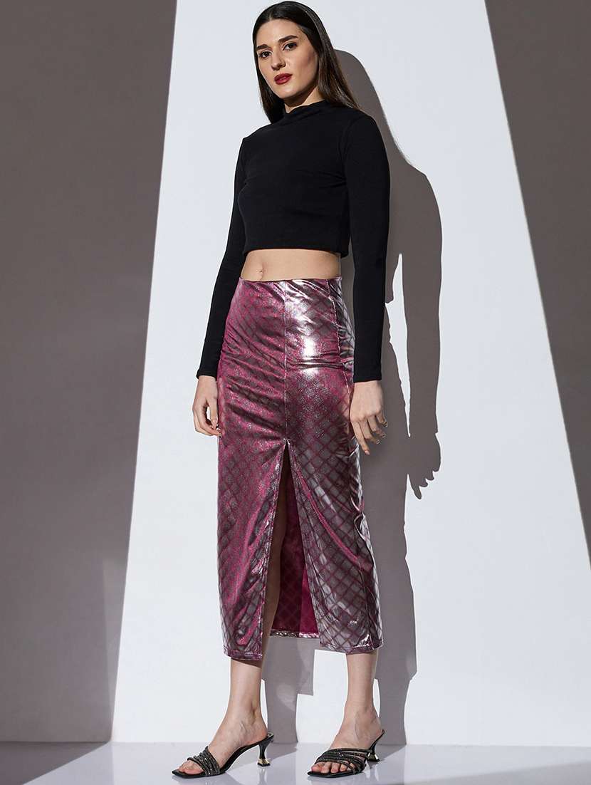 women self designed high rise bodycon skirt - 22085184 - Standard Image - 3