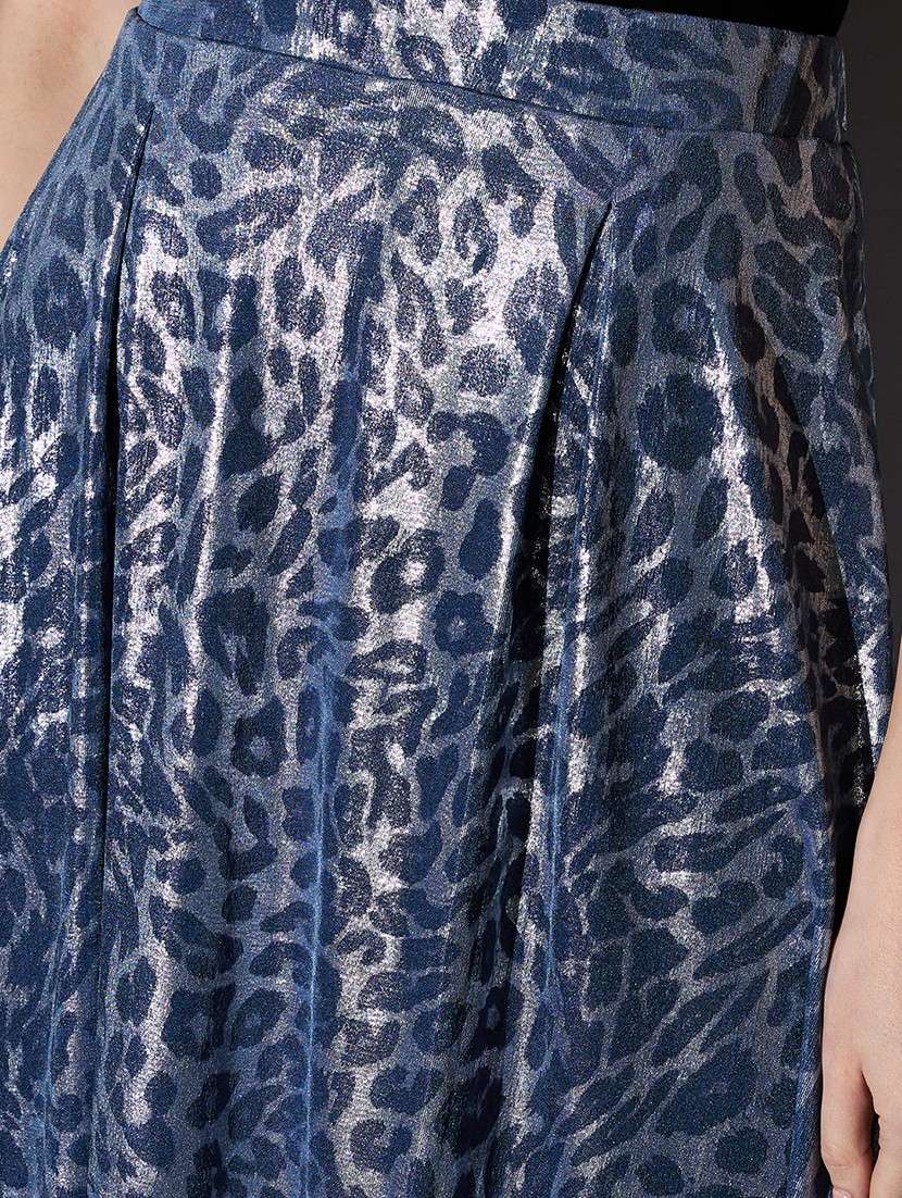 women animal printhigh rise flared skirt - 22085185 - Standard Image - 5