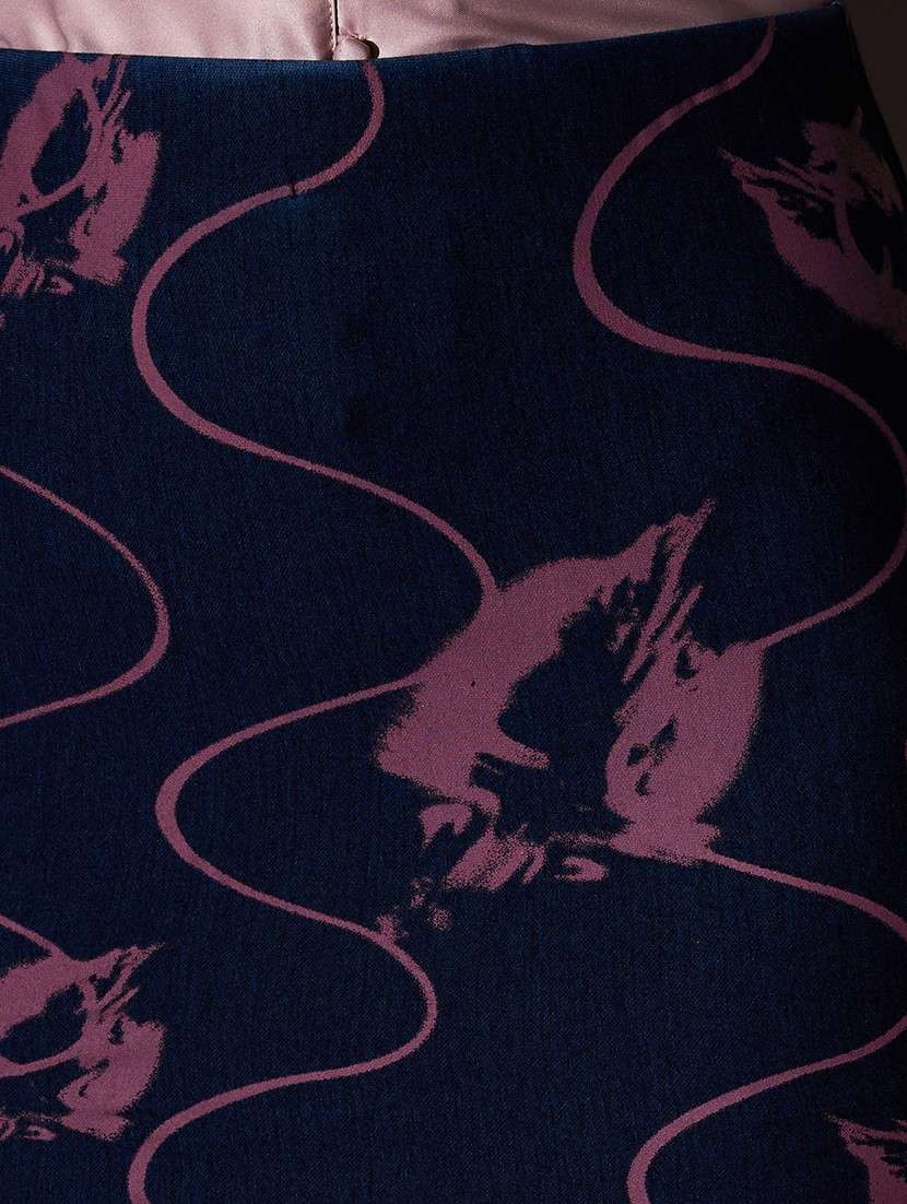 globus women dark blue mid-rise abstract print mini pencil skirt - 22085188 -  Standard Image - 5