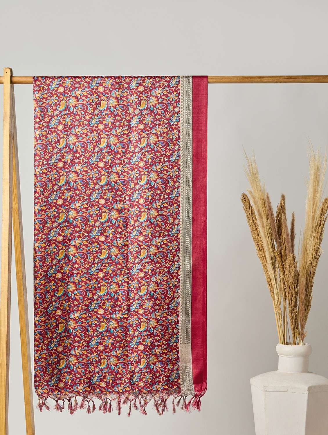 floral print silk dupatta casual wear - 22085225 -  Zoom Image - 0