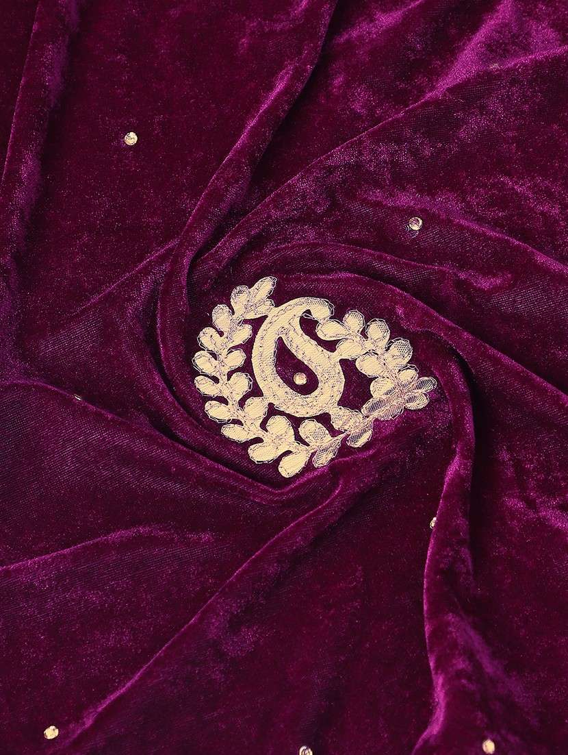 velvet paisley embroidered festive wear dupatta - 22085229 -  Standard Image - 3