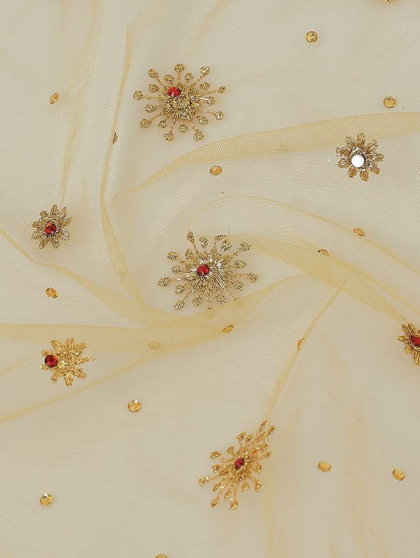gold zari work net festive wear dupatta - 22085231 - Standard Image - 3