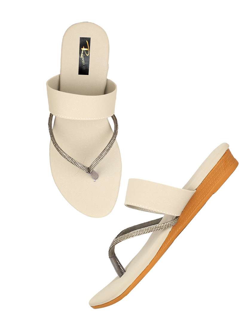 women solid slip on flat sandals - 22085250 - Standard Image - 3