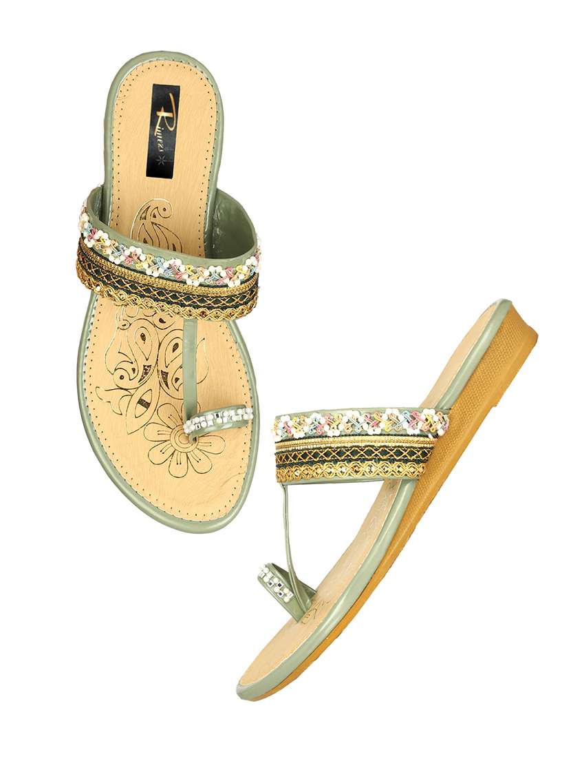 women one toe slip on flat sandals - 22085258 - Standard Image - 3