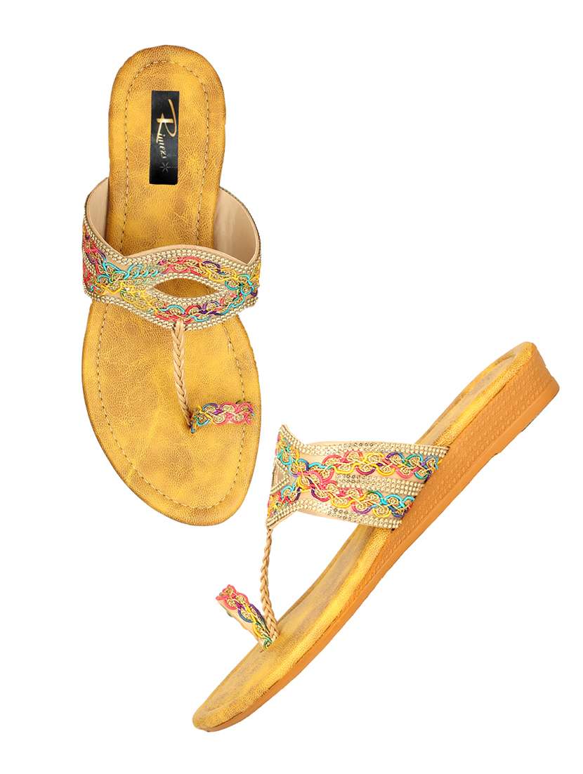 women one toe slip on flat sandals - 22085259 - Standard Image - 3