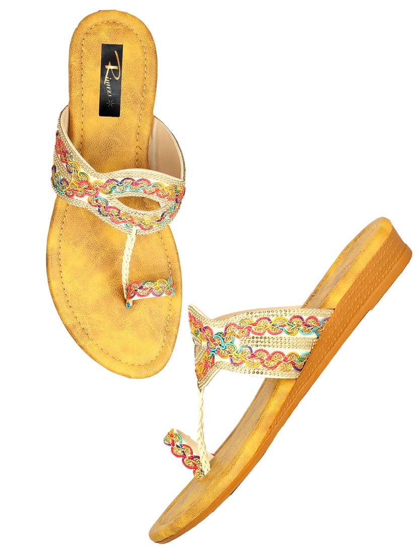 women one toe slip on flat sandals - 22085260 - Standard Image - 3