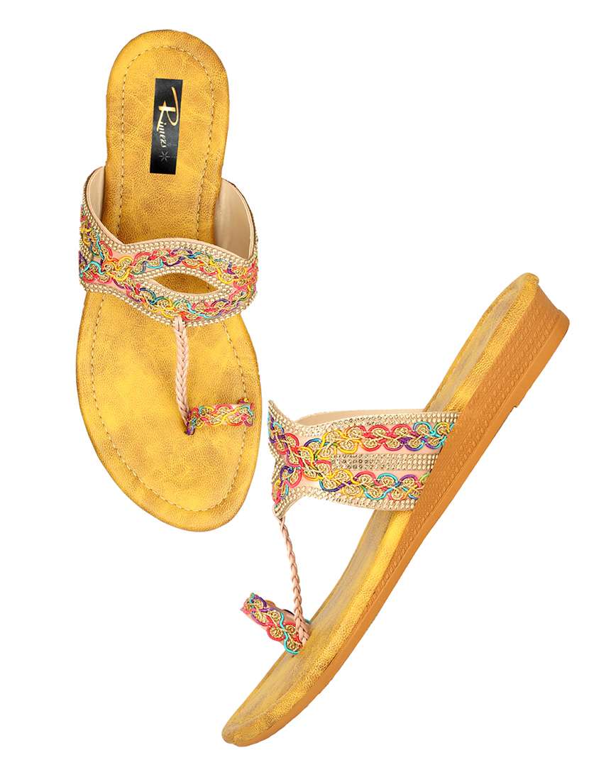 women one toe slip on flat sandals - 22085261 - Standard Image - 3