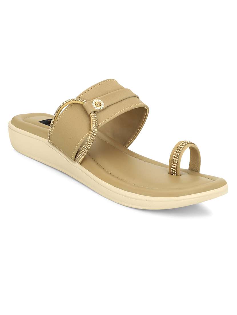 women one toe slip on flat sandals