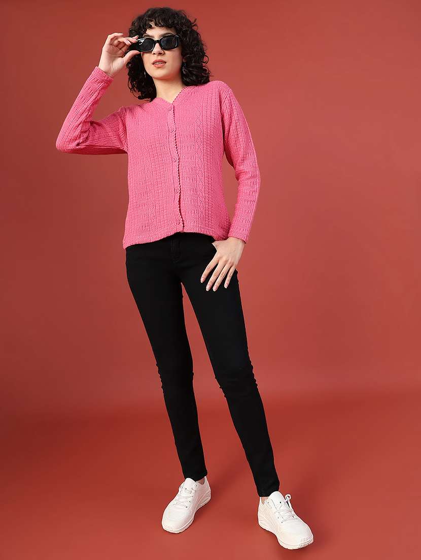 women self design long sleeve cardigan - 22085310 -  Standard Image - 5