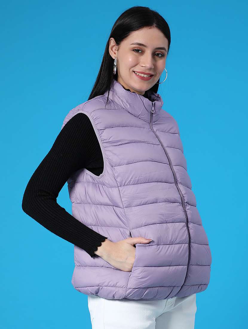 women solid sleeveless quilted jacket - 22085317 -  Standard Image - 3