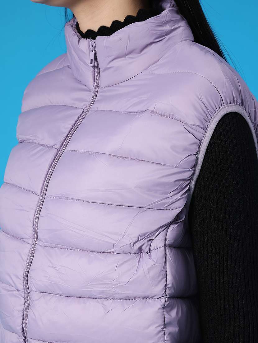 women solid sleeveless quilted jacket - 22085317 -  Standard Image - 5