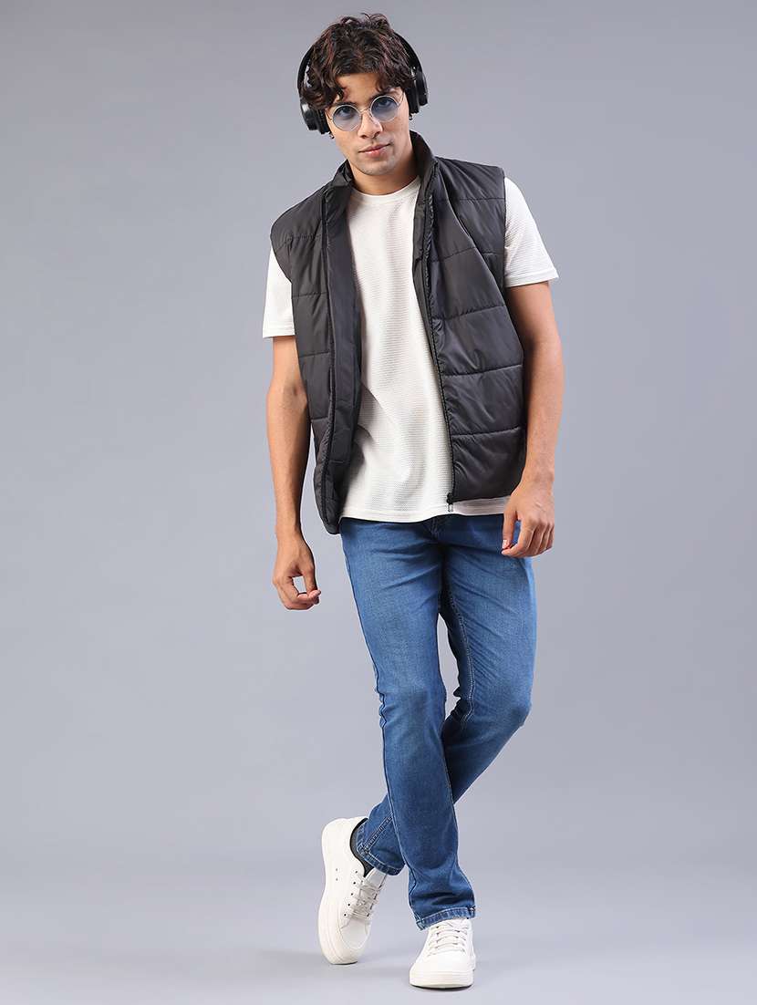 men solid sleeveless lightweight puffer jacket - 22085320 -  Standard Image - 5