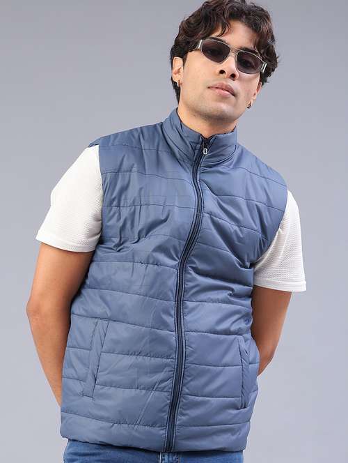 men solid sleeveless lightweight puffer jacket - 22085321 -  Standard Image - 0