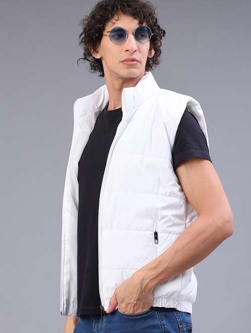 men solid sleeveless lightweight puffer jacket - 22085322 -  Standard Image - 0