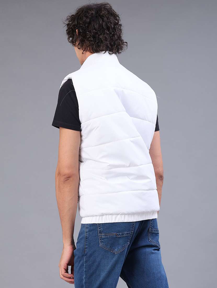 men solid sleeveless lightweight puffer jacket - 22085322 -  Standard Image - 3