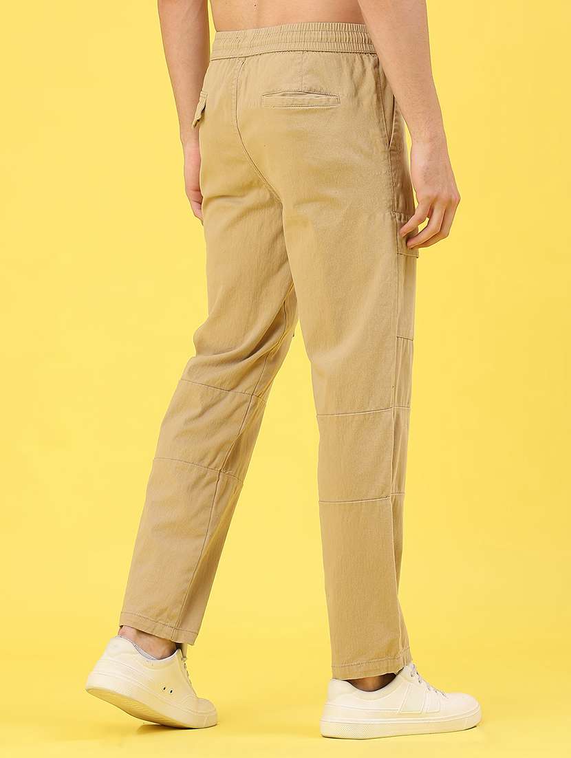 men solid mid rise cargo - 22085359 -  Standard Image - 3