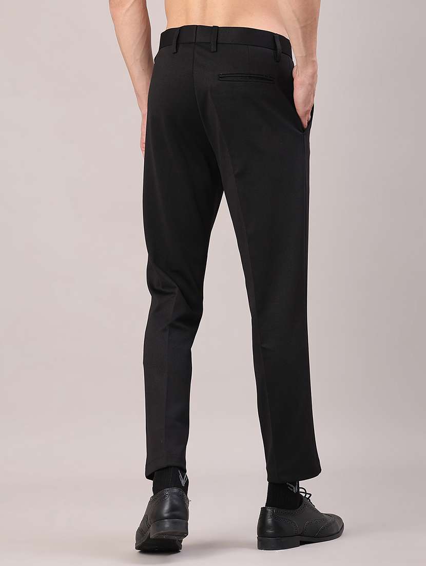 men solid mid rise flat front formal trouser - 22085747 -  Standard Image - 3