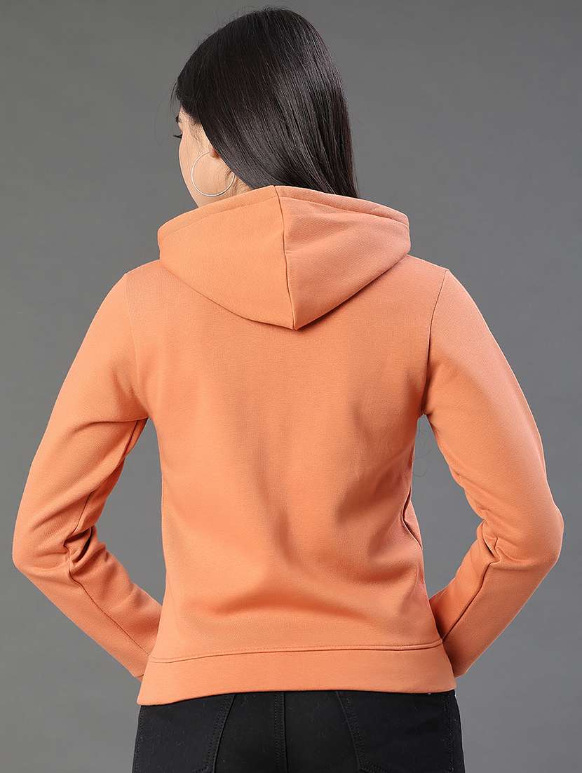 women typographic long sleeve hooded sweatshirt - 22085758 -  Standard Image - 3