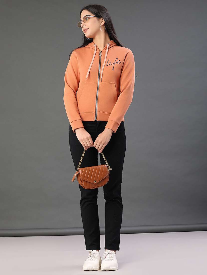 women typographic long sleeve hooded sweatshirt - 22085758 -  Standard Image - 5