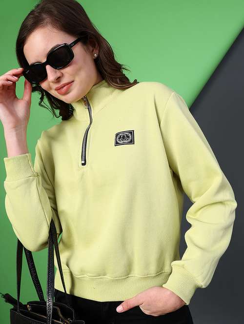 women solid long sleeve sweatshirt - 22085761 -  Standard Image - 0