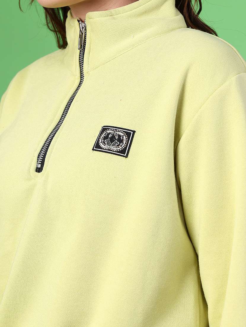 women solid long sleeve sweatshirt - 22085761 -  Standard Image - 5