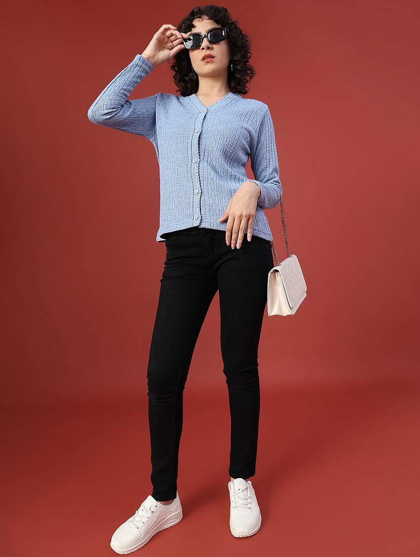 women self design long sleeve cardigan - 22085786 -  Standard Image - 5