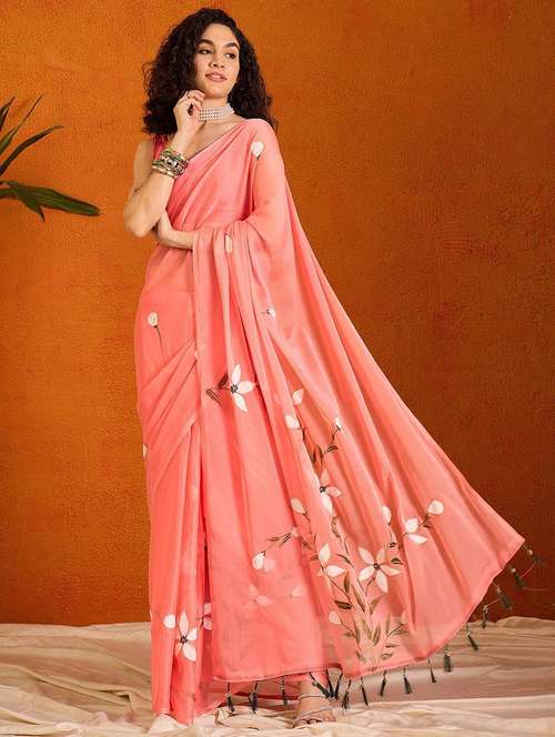 women floral printed saree with blouse - 22085844 -  Standard Image - 0