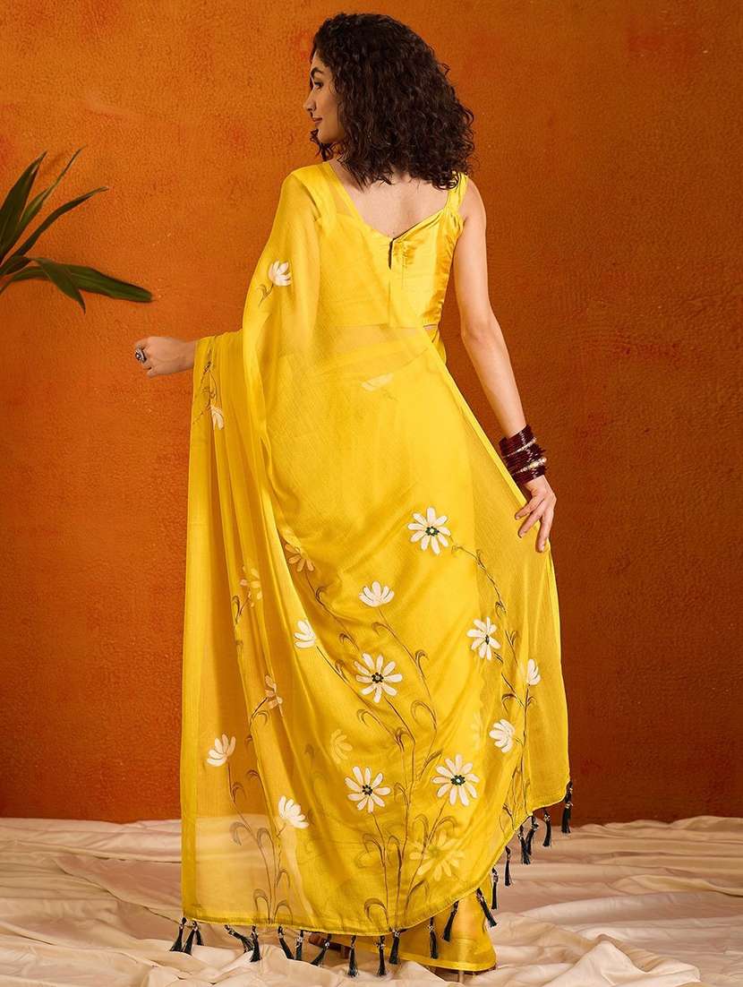 women floral printed saree with blouse - 22085846 - Standard Image - 3