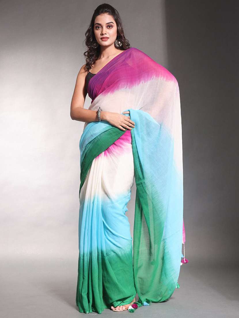 women ombre printed saree with blouse - 22085853 -  Zoom Image - 0