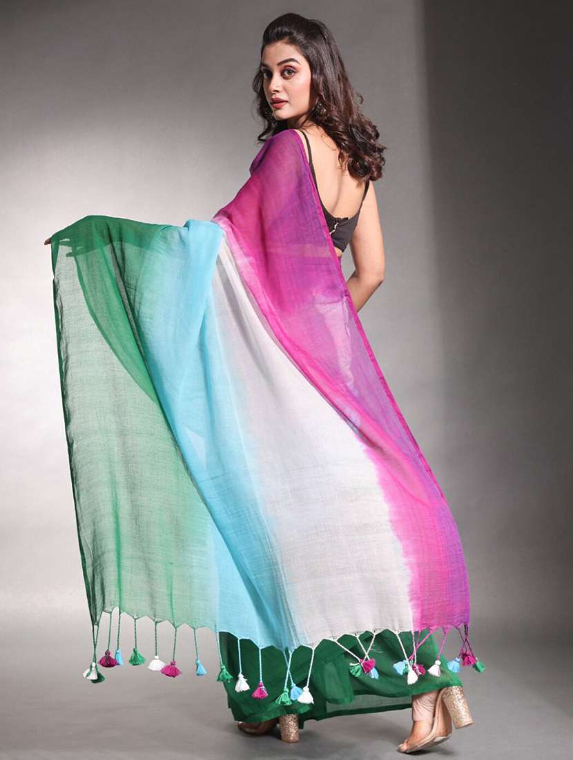 women ombre printed saree with blouse - 22085853 - Standard Image - 3