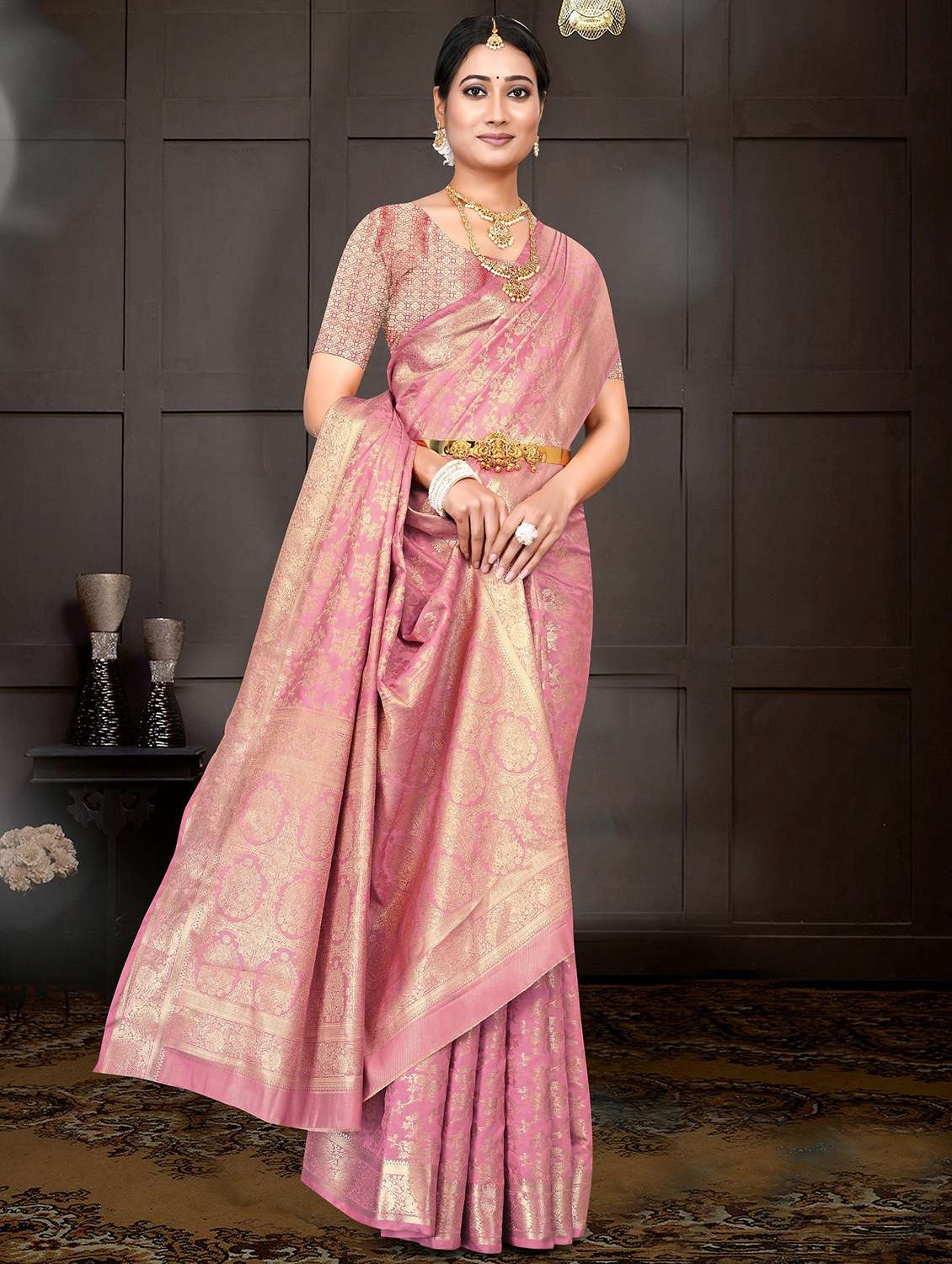 women self design banarasi saree with blouse - 22085908 - Standard Image - 3
