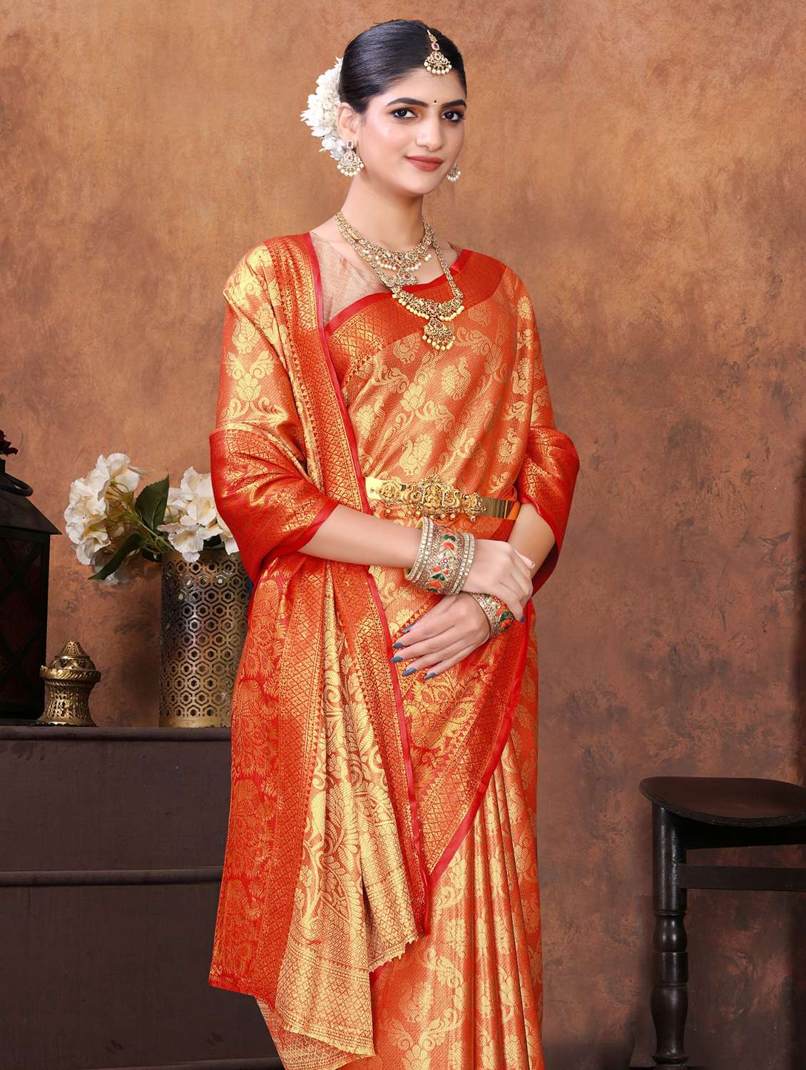 women self design kanjivaram saree with blouse - 22085916 - Standard Image - 3