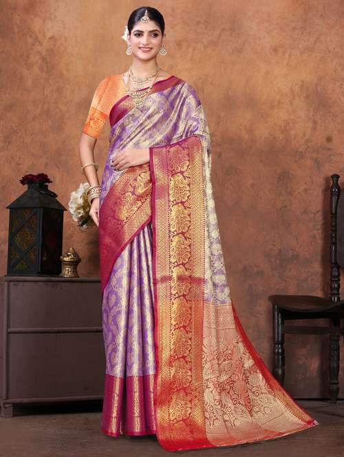women self design kanjivaram saree with blouse - 22085919 -  Standard Image - 0