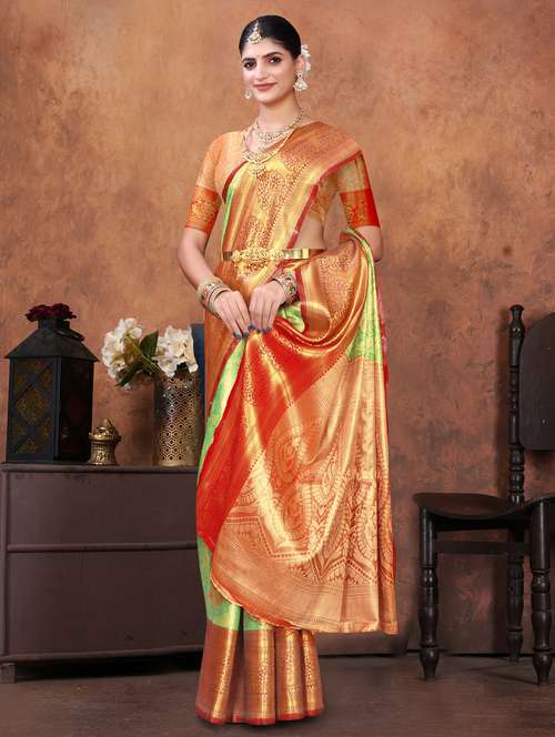 women self design kanjivaram saree with blouse - 22085921 -  Standard Image - 0