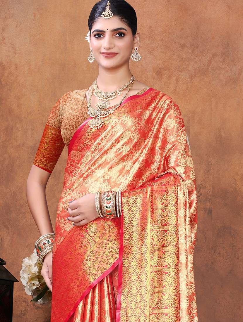 women self design kanjivaram saree with blouse - 22085924 - Standard Image - 3